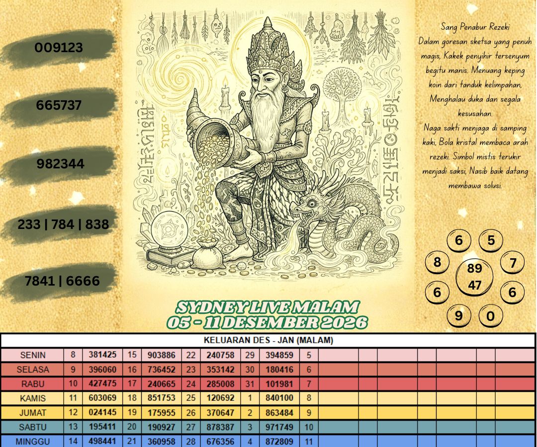 SYDNEY LIVE MALAM 05 - 11 DESEMBER 2026