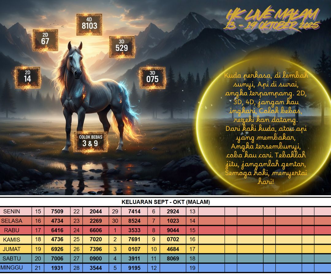 HK LIVE MALAM 13 - 19 OKTOBER 2025